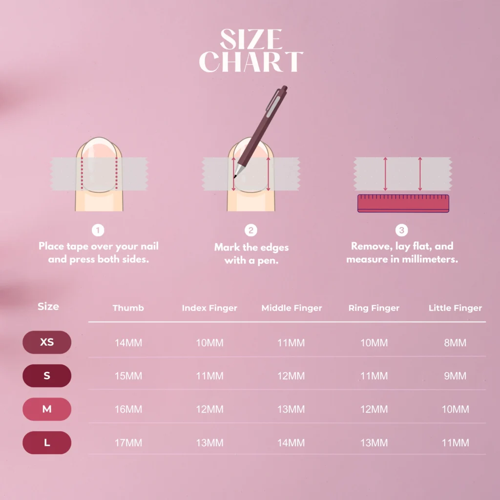 Press On Nail Size Guide