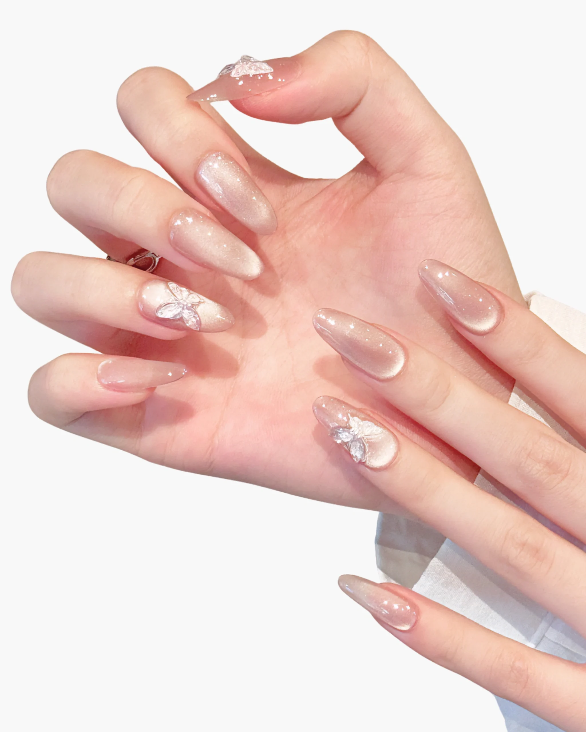 Icy Butterfly Press On Nails